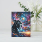 Giant Schnauzer in de kosmos Briefkaart (Staand voorkant)
