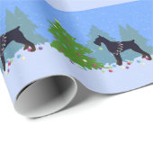 Giant Schnauzer Kerstbos Cadeaupapier (Rol Hoek)