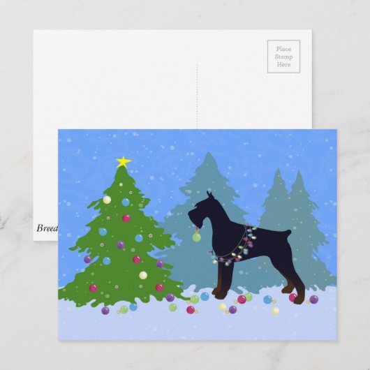 Giant Schnauzer Kerstbos Feestdagenkaart (Voorkant / Achterkant)