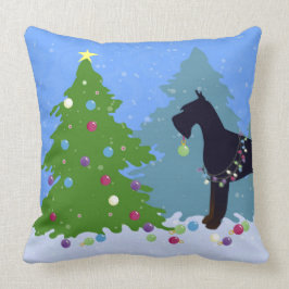 Giant Schnauzer Kerstbos Kussen