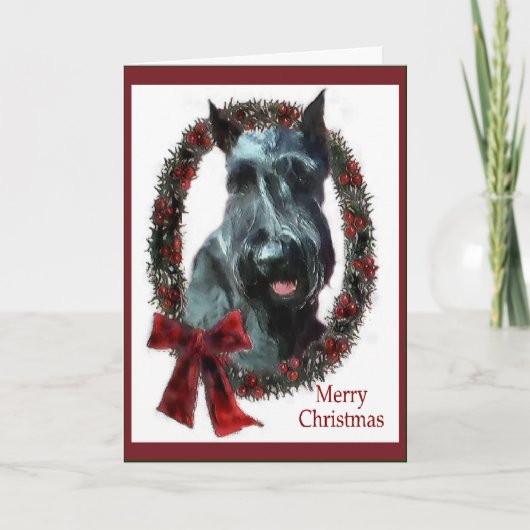 Giant Schnauzer kerstcadeautjes Feestdagen Kaart (Voorkant)
