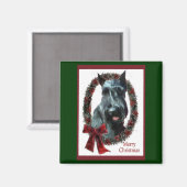 Giant Schnauzer kerstcadeautjes Magneet (Voorkant / Achterkant)