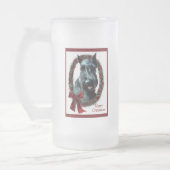 Giant Schnauzer kerstcadeautjes Matglas Bierpul (Links)