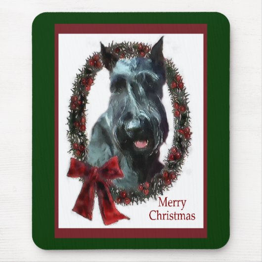 Giant Schnauzer kerstcadeautjes Muismat (Voorkant)