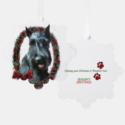 Giant Schnauzer kerstcadeautjes Ornament Kaart (Voorkant / Achterkant)