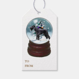 Giant Schnauzer Kerstmis Cadeaulabel