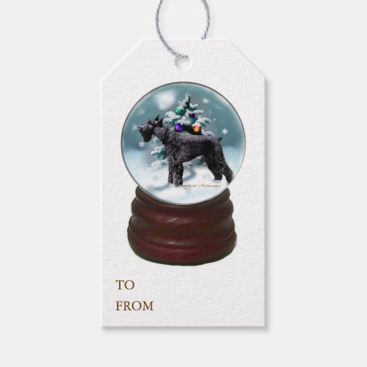 Giant Schnauzer Kerstmis Cadeaulabel (Voorkant)