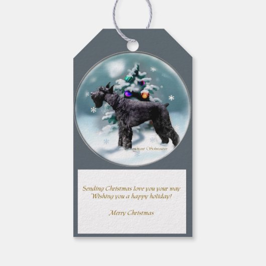 Giant Schnauzer Kerstmis Cadeaulabel (Achterkant)