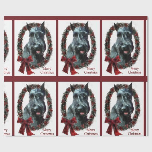 Giant Schnauzer Kerstmis Cadeaupapier (Vlak)