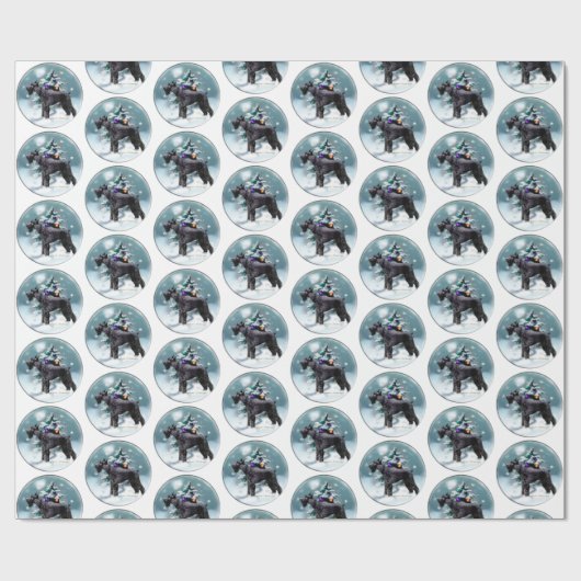 Giant Schnauzer Kerstmis Cadeaupapier (Vlak)