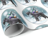 Giant Schnauzer Kerstmis Cadeaupapier (Rol Hoek)