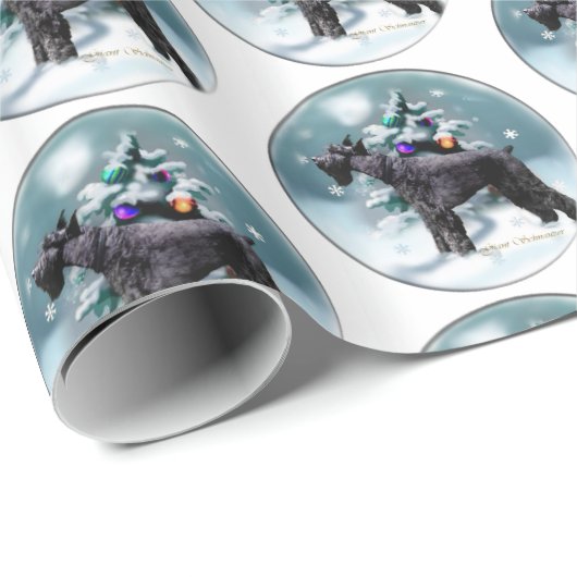Giant Schnauzer Kerstmis Cadeaupapier (Rol Hoek)