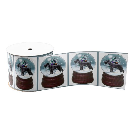 Giant Schnauzer Kerstmis Grosgrain Lint (Spoel)