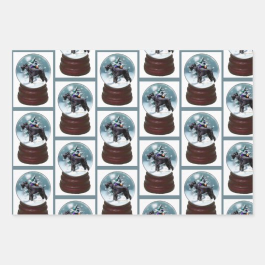 Giant Schnauzer Kerstmis Inpakpapier Vel (Voorkant)