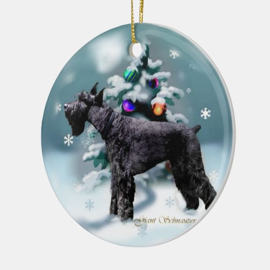 Giant Schnauzer Kerstmis Keramisch Ornament (Links)