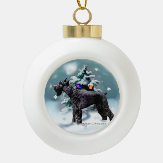 Giant Schnauzer Kerstmis Keramische Bal Ornament (Voorkant)