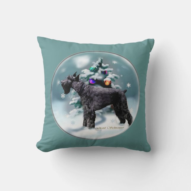 Giant Schnauzer Kerstmis Kussen (Voorkant)