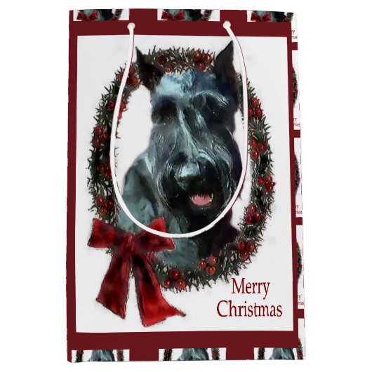 Giant Schnauzer Kerstmis Medium Cadeauzakje (Voorkant)