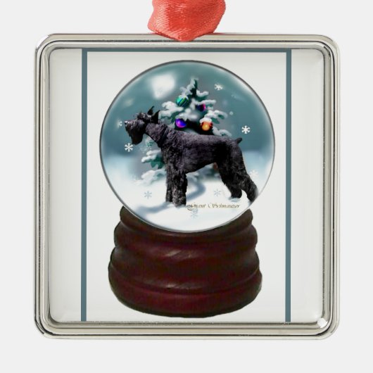 Giant Schnauzer Kerstmis Metalen Ornament (Voorkant)