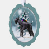 Giant Schnauzer Kerstmis Ornament Kaart (Links)