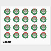 Giant Schnauzer Kerstmis Ronde Sticker (Vel)