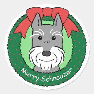 Giant Schnauzer Kerstmis Ronde Sticker