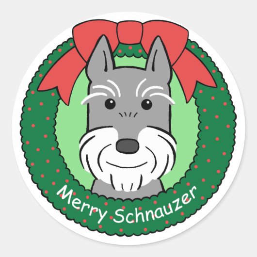 Giant Schnauzer Kerstmis Ronde Sticker (Voorkant)