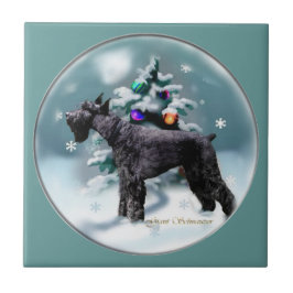 Giant Schnauzer Kerstmis Tegeltje