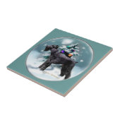 Giant Schnauzer Kerstmis Tegeltje (Zijkant)