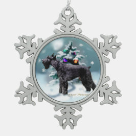 Giant Schnauzer Kerstmis Tin Sneeuwvlok Ornament