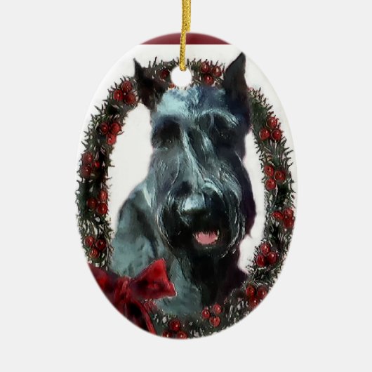 Giant Schnauzer kerstversiering Keramisch Ornament (Voorkant)