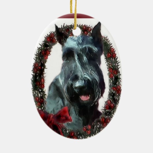 Giant Schnauzer kerstversiering Keramisch Ornament (Achterkant)