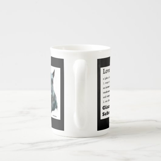 Giant Schnauzer Love is Gifts Porselein Kop (Achterkant)