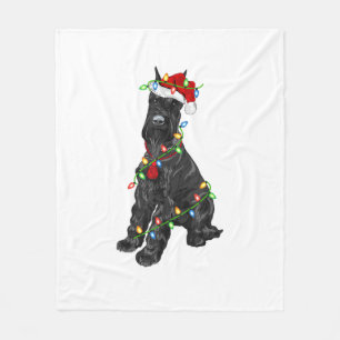 Giant Schnauzer Lover Xmas Santa Giant Schnauzer C Fleece Deken