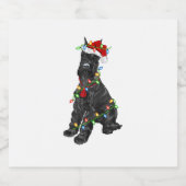 Giant Schnauzer Lover Xmas Santa Giant Schnauzer C Sparkling Wijnetiket (Enkel label)