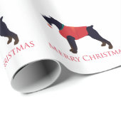 Giant Schnauzer Merry-kerstontwerp Cadeaupapier (Rol Hoek)