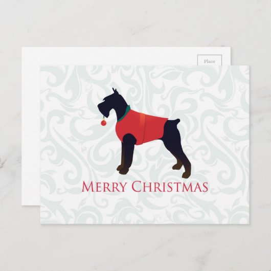 Giant Schnauzer Merry-kerstontwerp Feestdagenkaart (Voorkant / Achterkant)