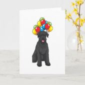 Giant Schnauzer met ballon Kaart (Gele Bloem)