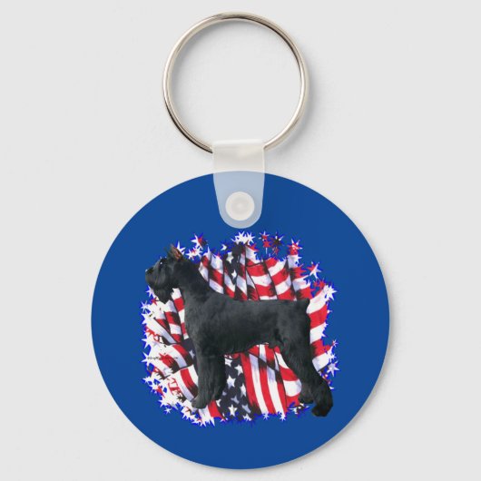 Giant Schnauzer Patriot Sleutelhanger (Voorkant)