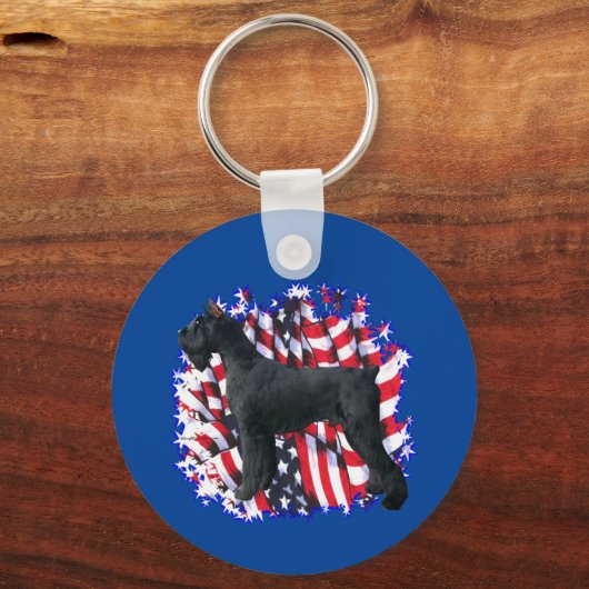 Giant Schnauzer Patriot Sleutelhanger (Achterkant)