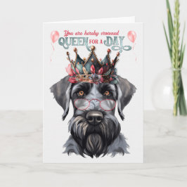 Giant Schnauzer Queen voor een Dag Grappige Verjaa Kaart