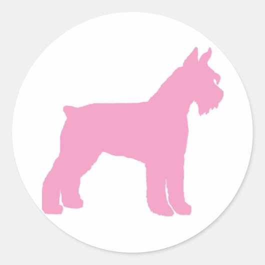 Giant Schnauzer (roze) Ronde Sticker (Voorkant)