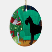 Giant Schnauzer Santa's kerstcadeau Keramisch Ornament (Rechts)