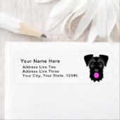 Giant Schnauzer Schattigee Cartoon Tekening Etiket (Insitu)