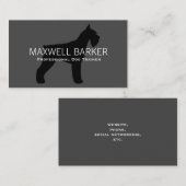 Giant Schnauzer Silhouette Black op Grey Visitekaartje (Voorkant / Achterkant)