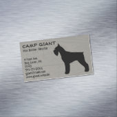 Giant Schnauzer Silhouette | Faux houten stijl Visitekaartje Magneet (Voorbeeld)
