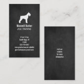 Giant Schnauzer Silhouette - Krijtbordstijl Visitekaartje (Voorkant / Achterkant)