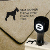 Giant Schnauzer Silhouette Retouradres Rubberstempel