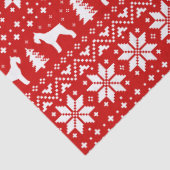 Giant Schnauzer Silhouettes kerstpatroonrood Tissuepapier (Detail)