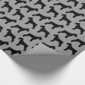 Giant Schnauzer Silhouettes Pattern Hondenliefhebb Cadeaupapier (Hoek)